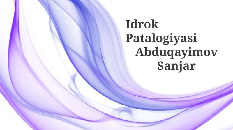 Idrok Patalogiyasi