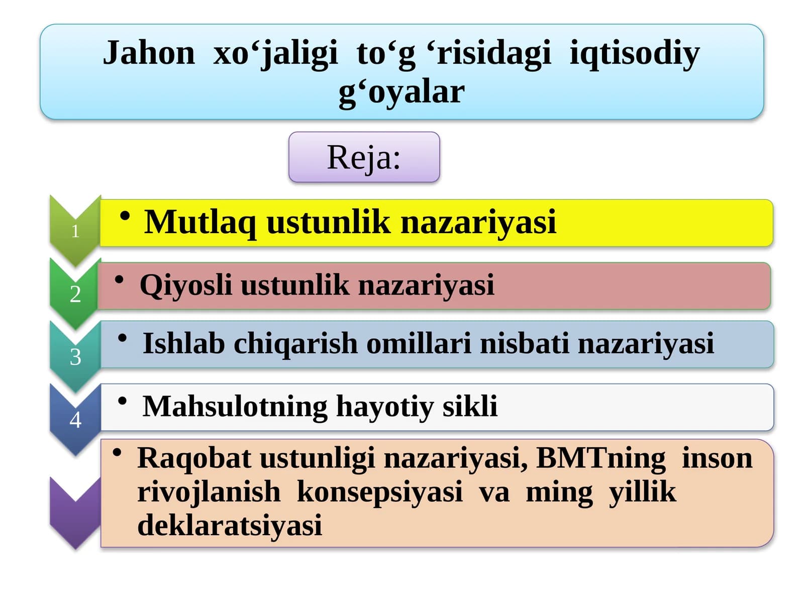 Tovarlarni ishlab chiqarishda
