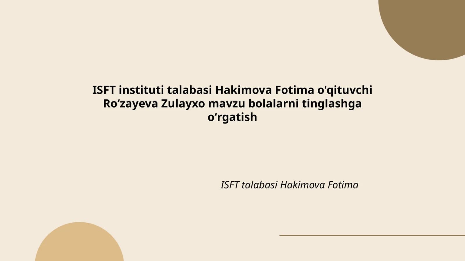 Bolalarni faol tinglovchi qilish
