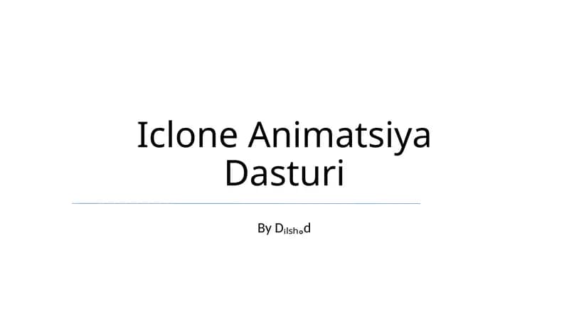Iclone Animatsiya Dasturi