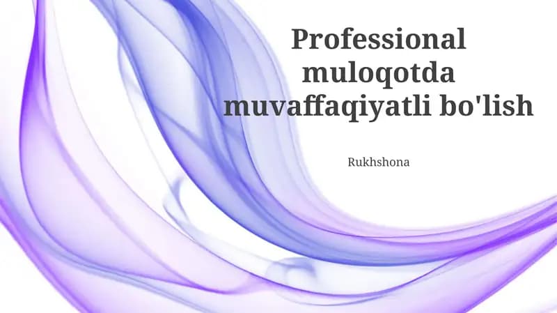 Muloqotni Muvaffaqiyatli O'rganish