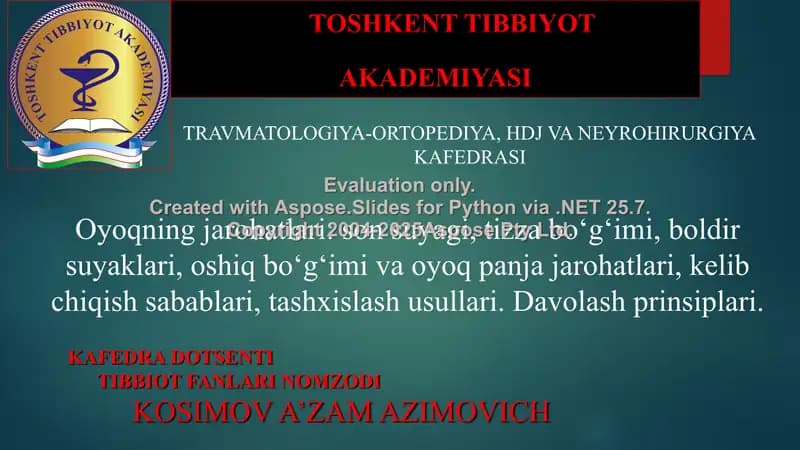 Oyoqning jarohatlari