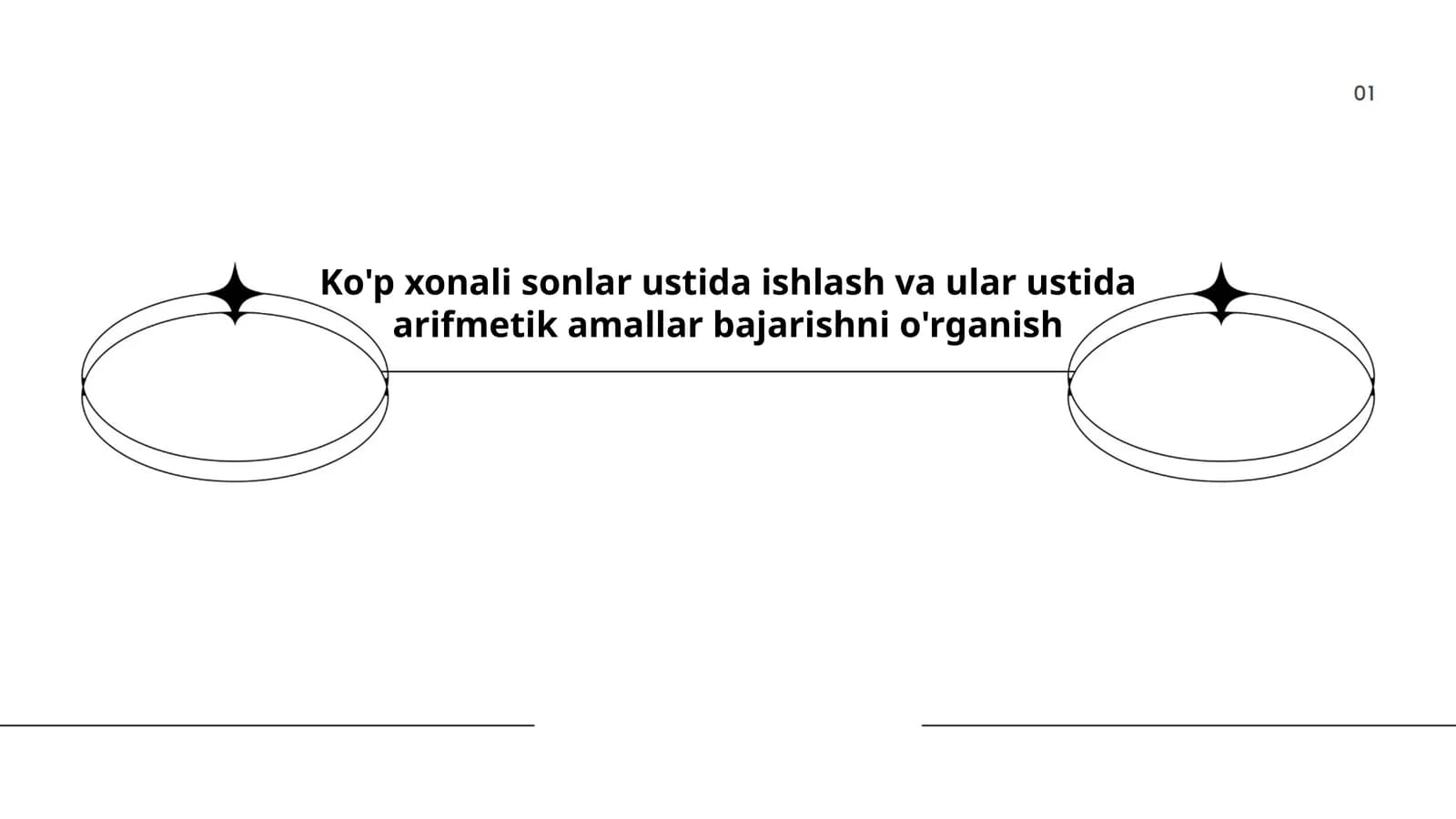 Ko'p xonali sonlar ustida ishlash va ular ustida arifmetik amallar bajarishni o'rganish