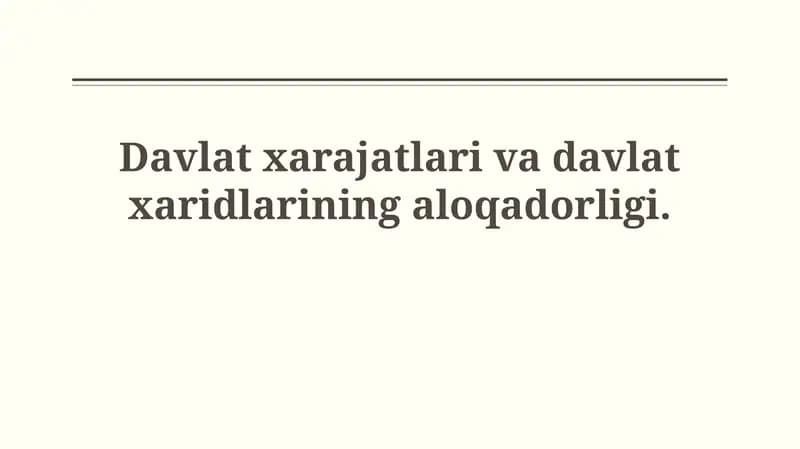 Hukumat xarajatlari va davlat xaridlari: asosiy tushunchalar va bog'liqlik