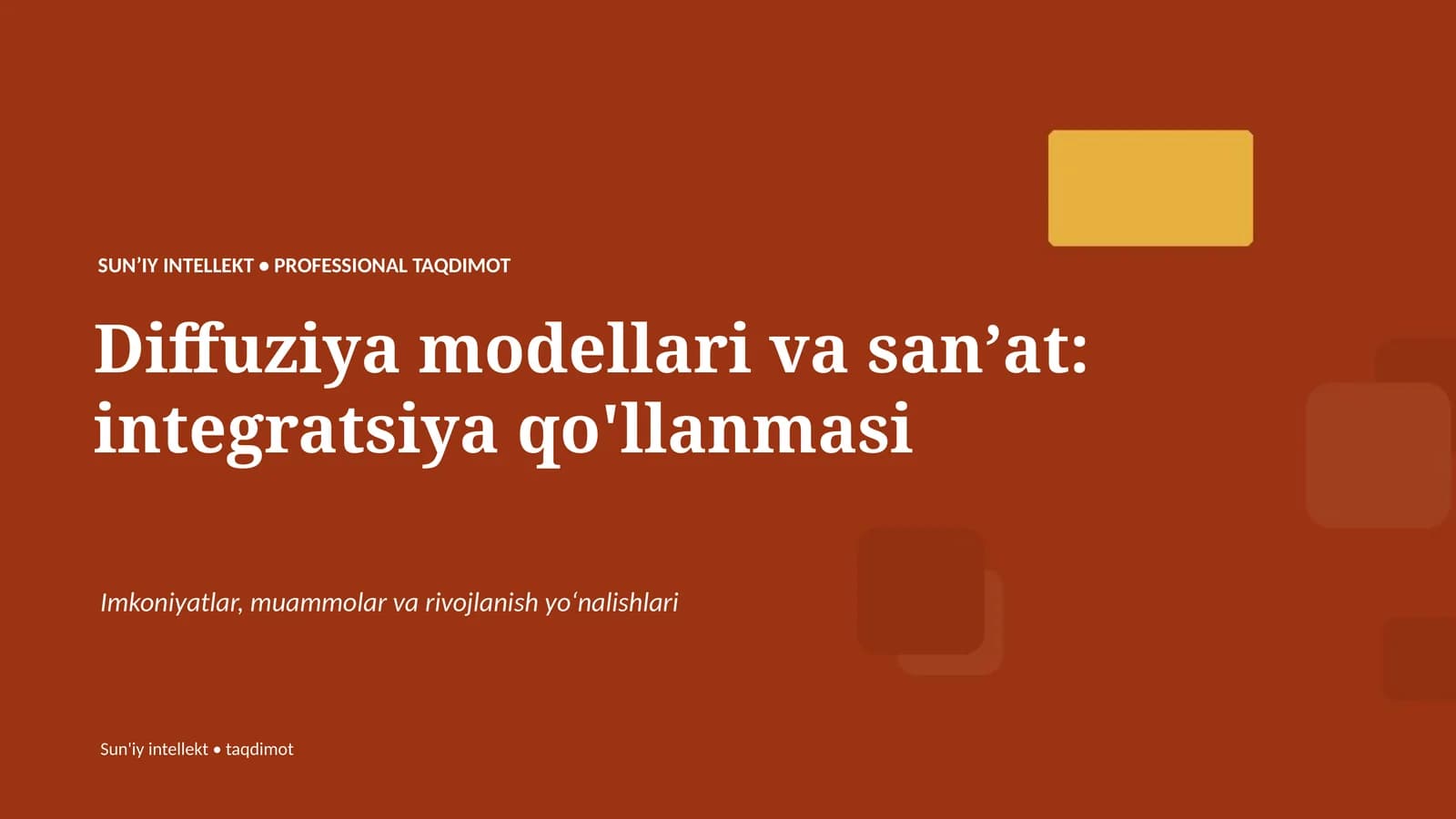 Diffuziya modellari va sanʼat: integratsiya qo'llanmasi