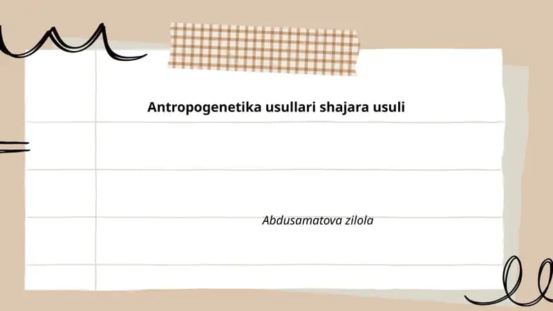 Antropogenetika usullari shajara usuli