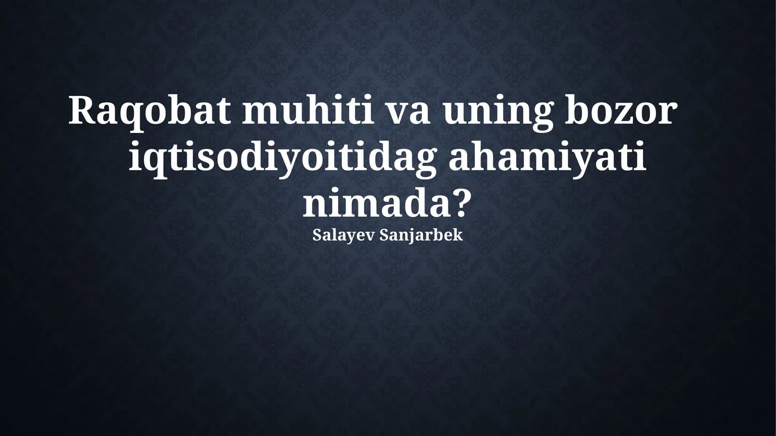 Raqobat muhiti va uning bozor iqtisodiyoitidag ahamiyati nimada?