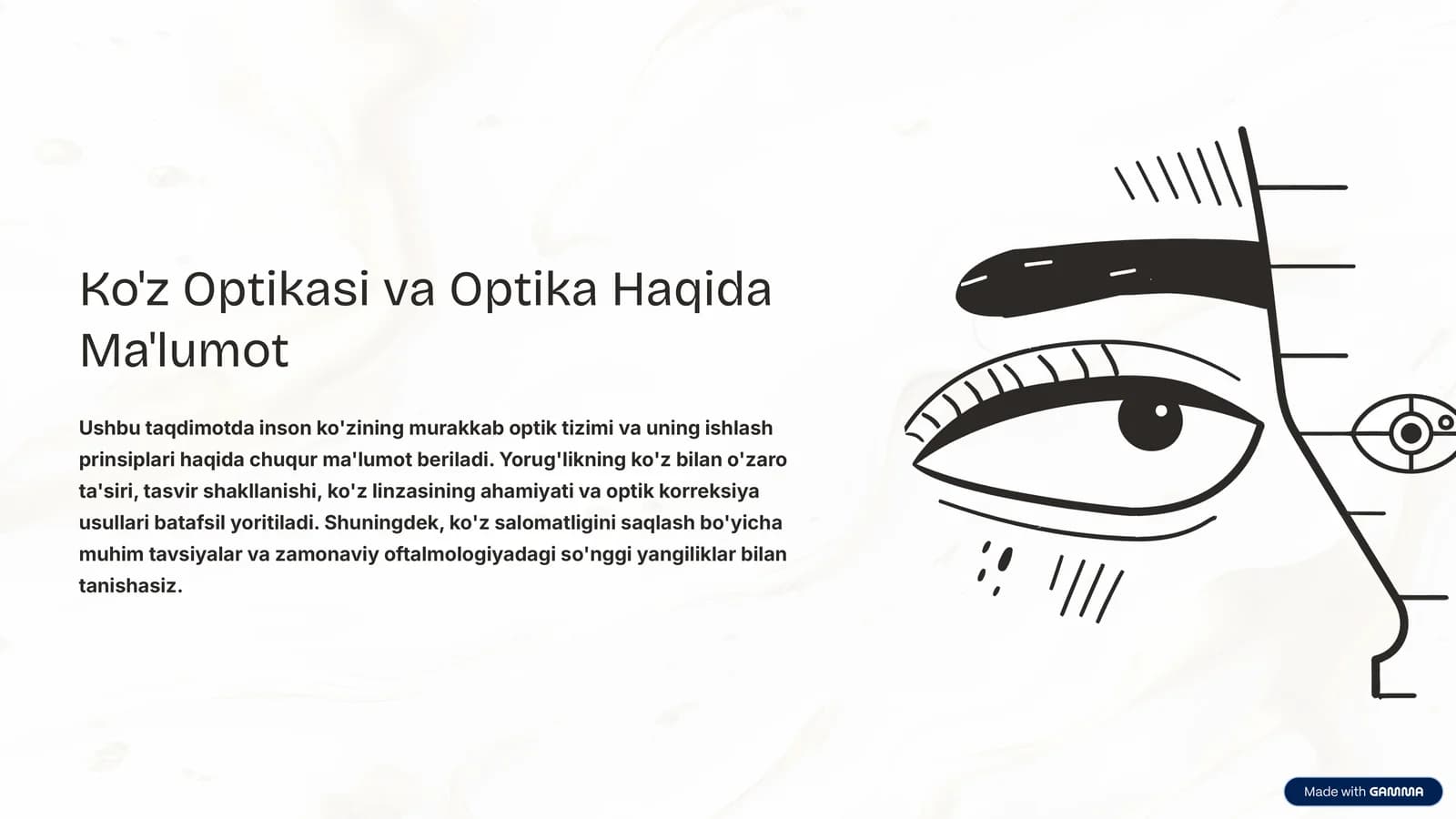 Ko'z Optikasi va Optika Haqida Ma'lumot