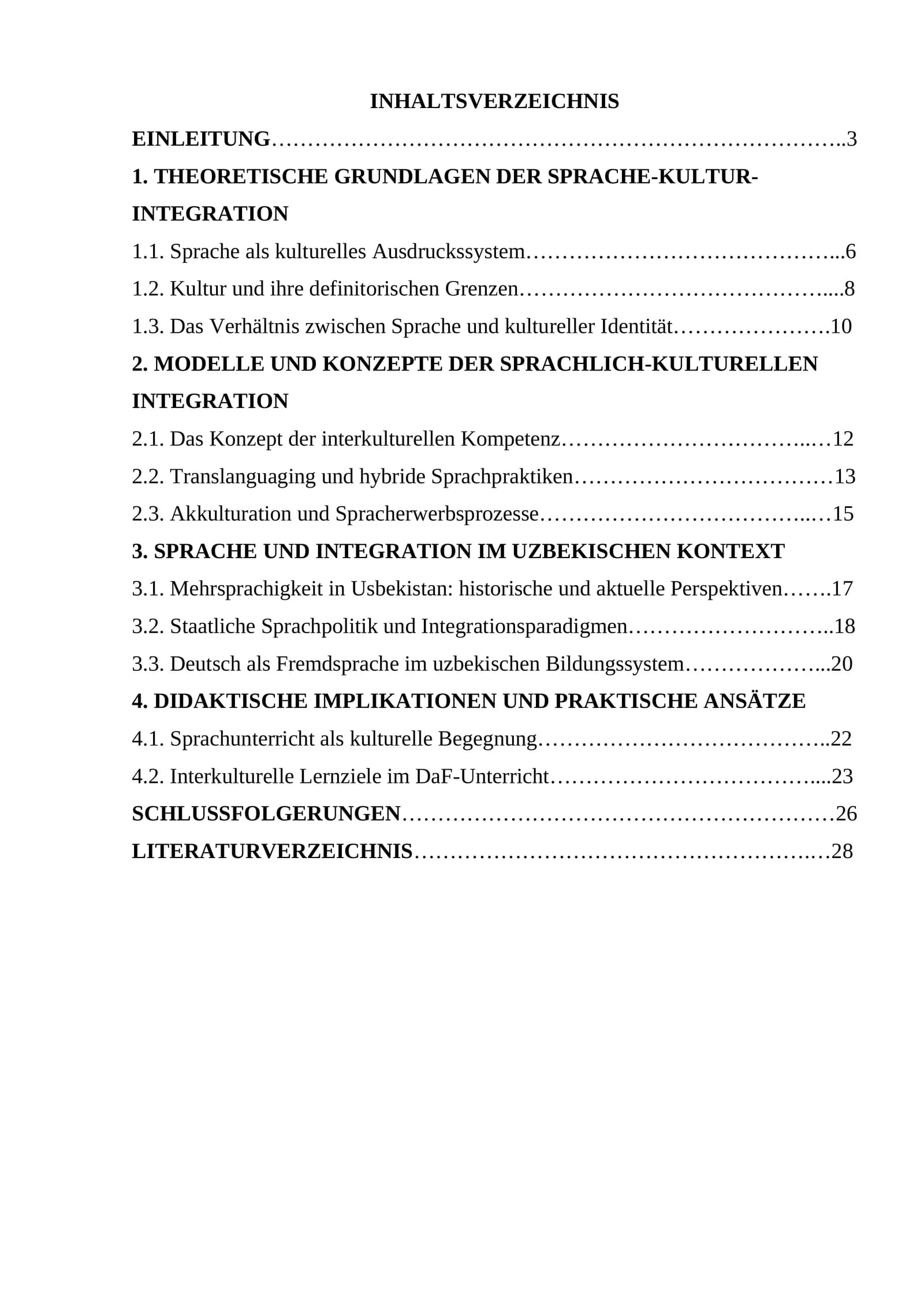 Sprache und Kultur – theoretische Aspekte der Integration