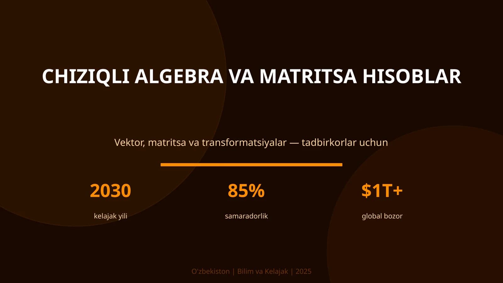 CHIZIQLI ALGEBRA VA MATRITSA HISOBLAR