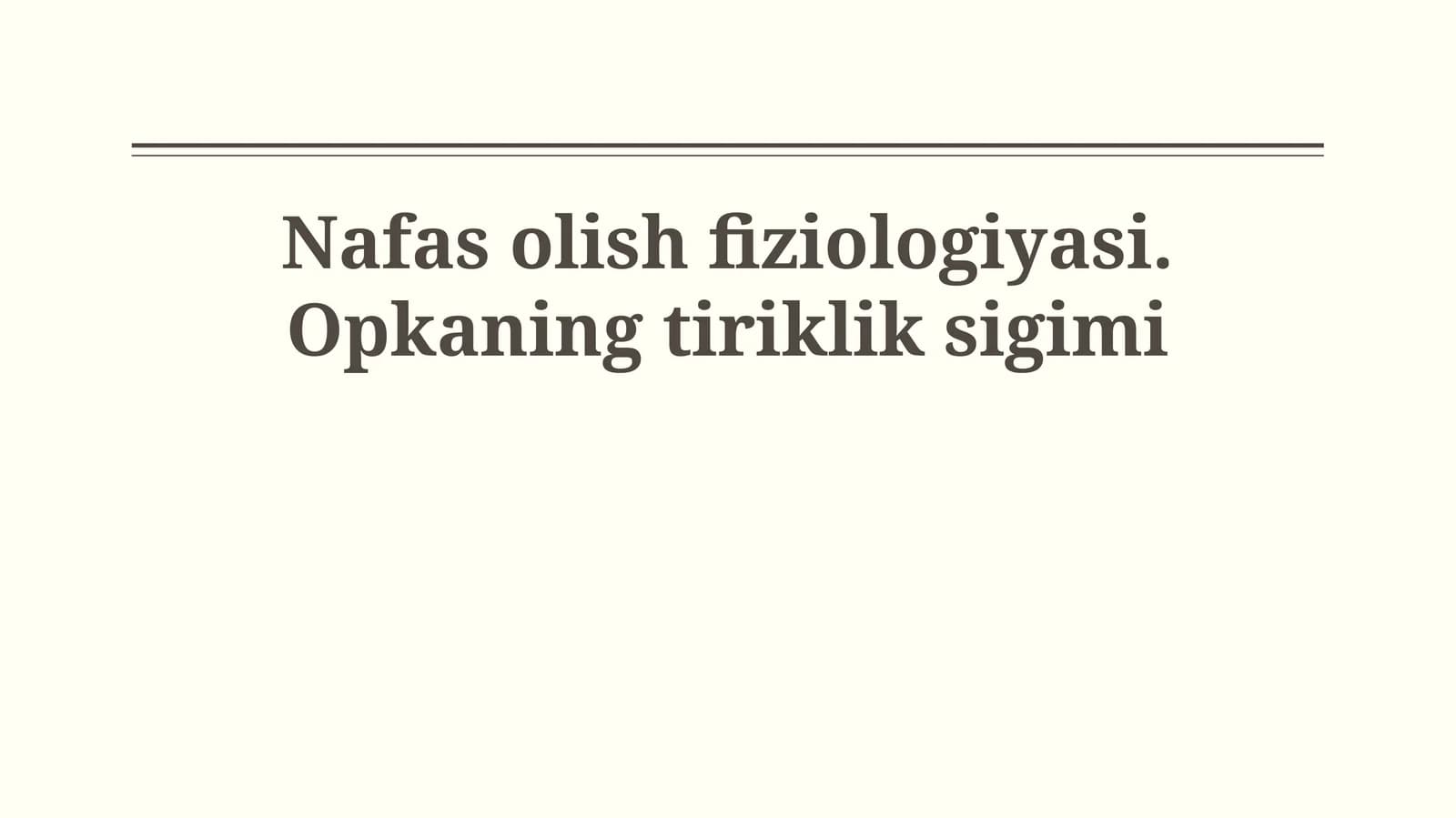 O'pka hayotiy sig'imi