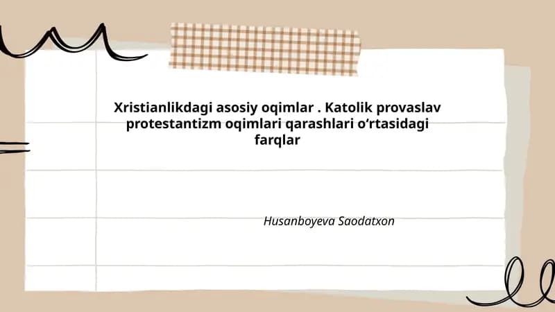 Xristianlikdagi asosiy oqimlar