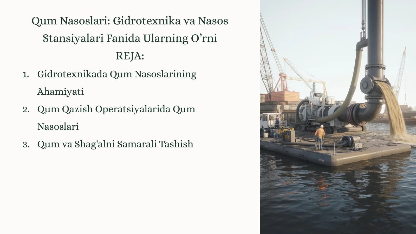 Qum Nasoslari: Gidrotexnika va Nasos Stansiyalari Fanida Ularning O’rni