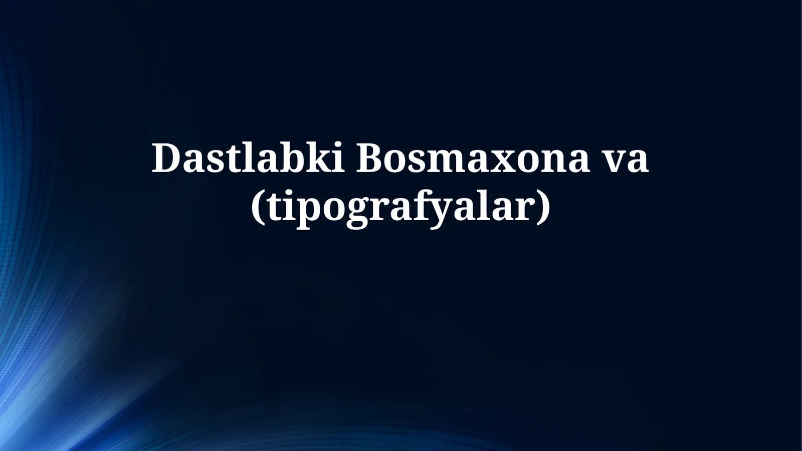 Bosmaxona Texnologiyalarining Rivojlanishi