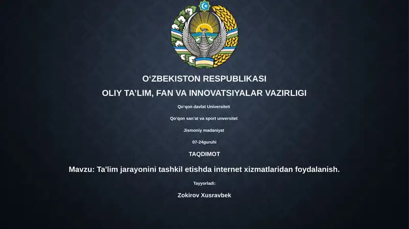 Ta'limda internet xizmatlaridan foydalanish