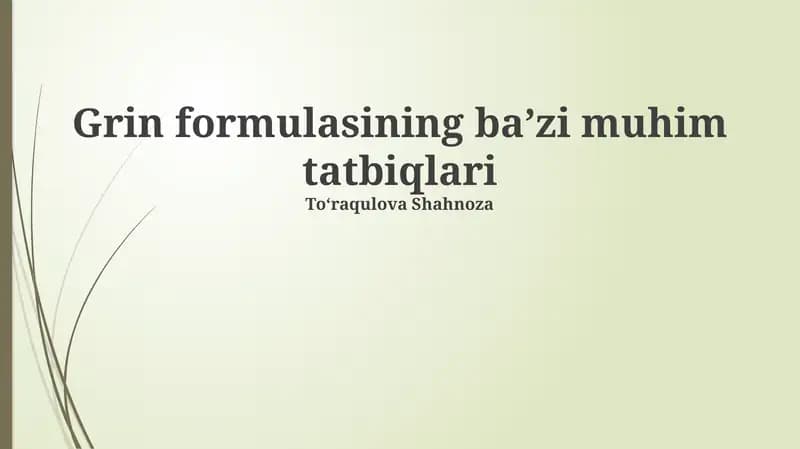 Grin formulasi: Ta'rifi va matematik ifodasi