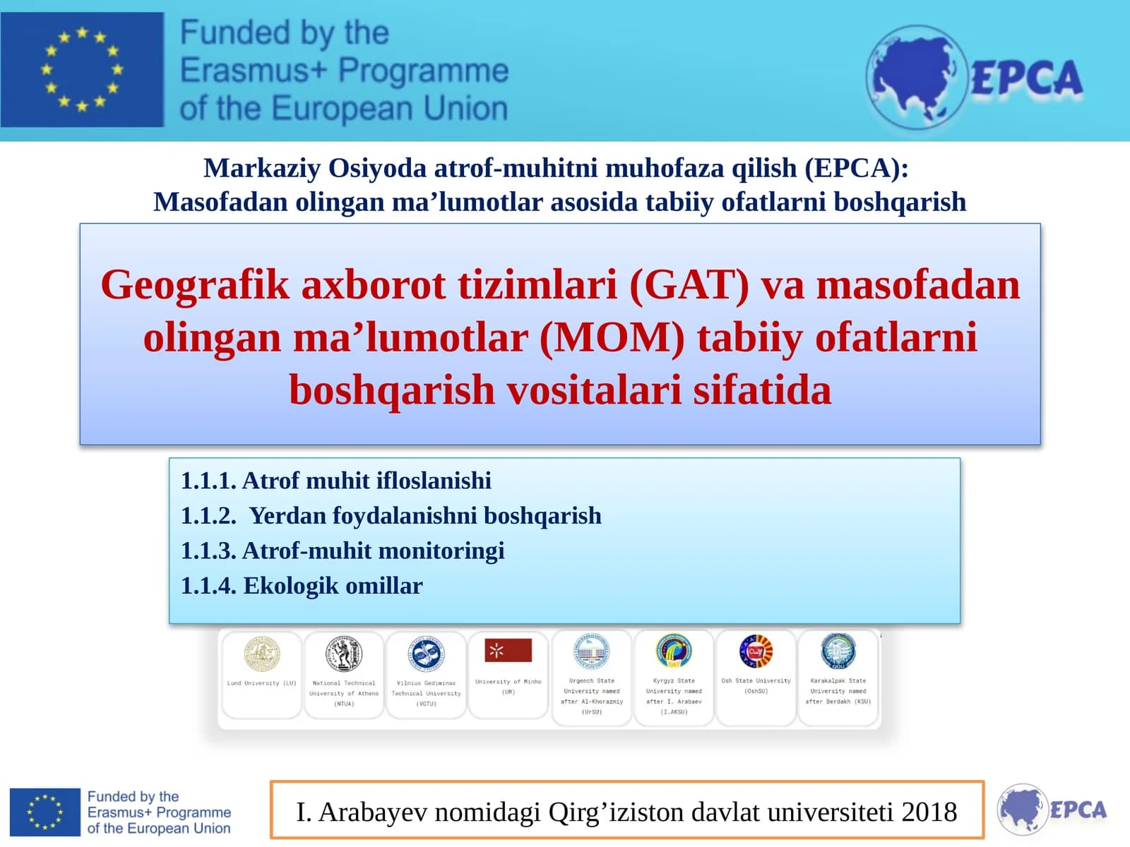 Atrof-muhitning ifloslanishi (EPCA)