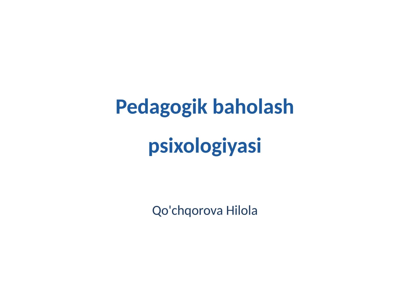 Pedagogik baholash psixologiyasi