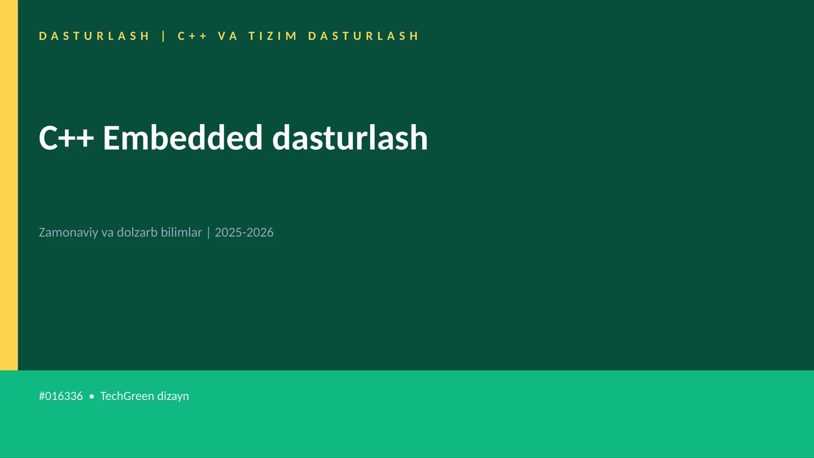 C++ VA TIZIM DASTURLASH