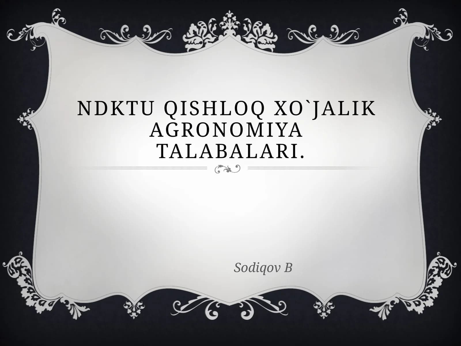 NDKTU qishloq xo`jalik Agronomiya talabalari