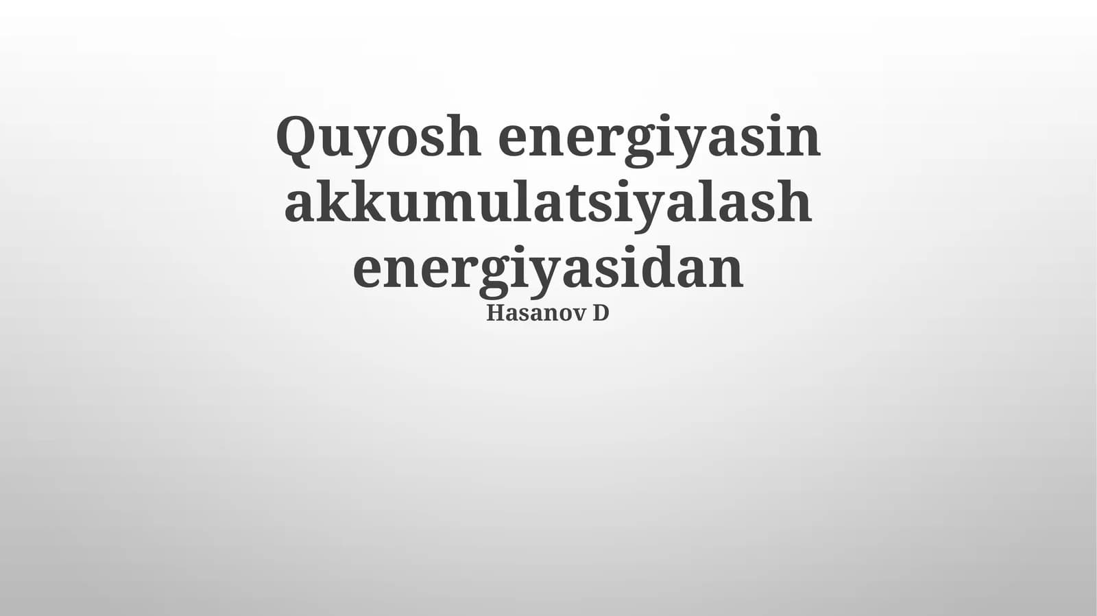 Quyosh energiyasini saqlash texnologiyalari va turlari