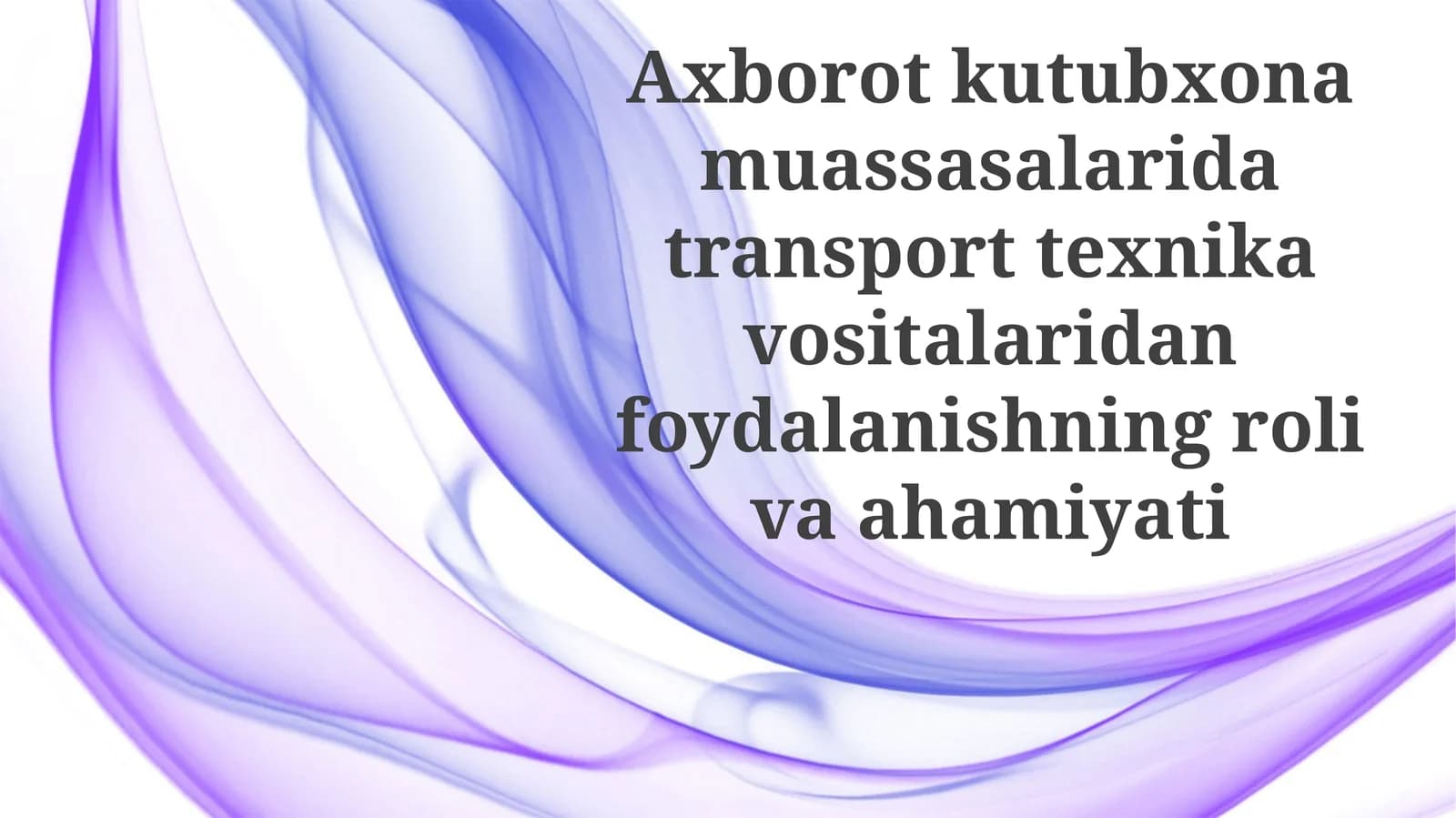 Xavfsizlik va transport vositalarining texnik holati