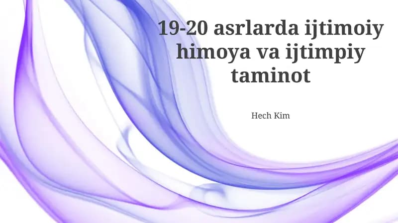 19-20 asrlarda ijtimoiy himoya va ijtimpiy taminot