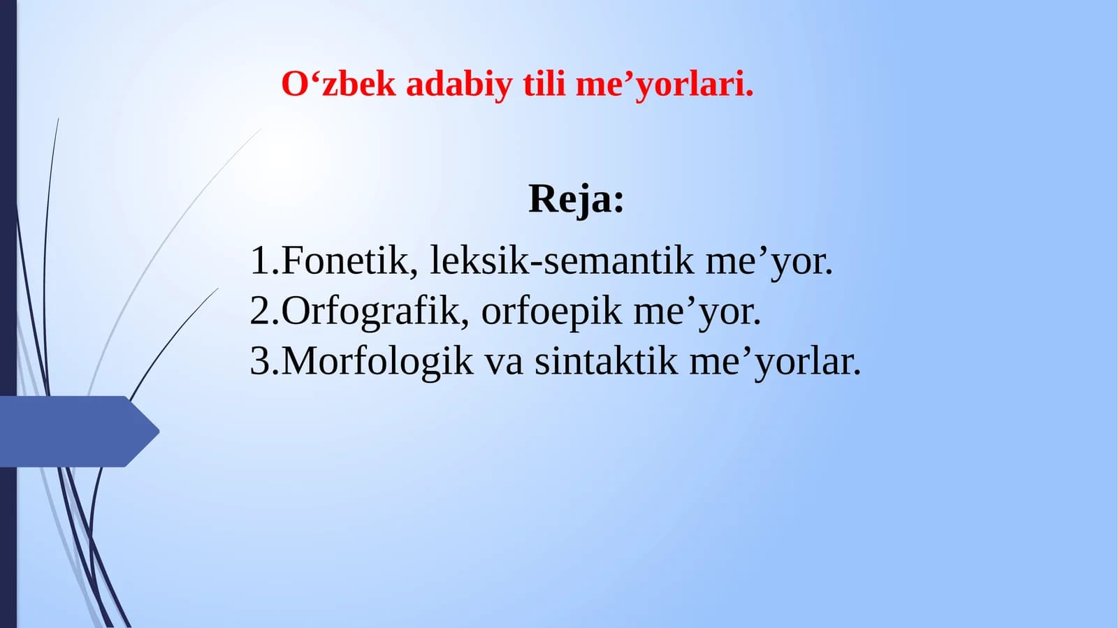 O‘zbek adabiy tili me’yorlari