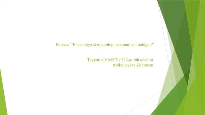 Ekskursiya xizmati