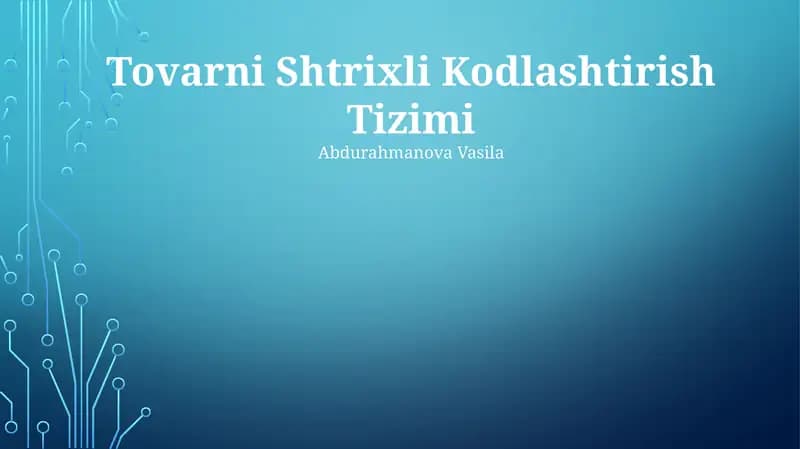 Tovarni Shtrixli Kodlashtirish Tizimi
