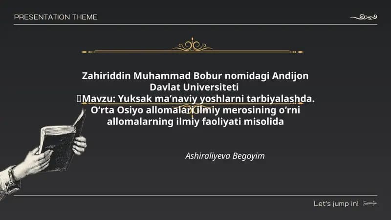 Yuksak maʼnaviy yoshlarni tarbiyalash