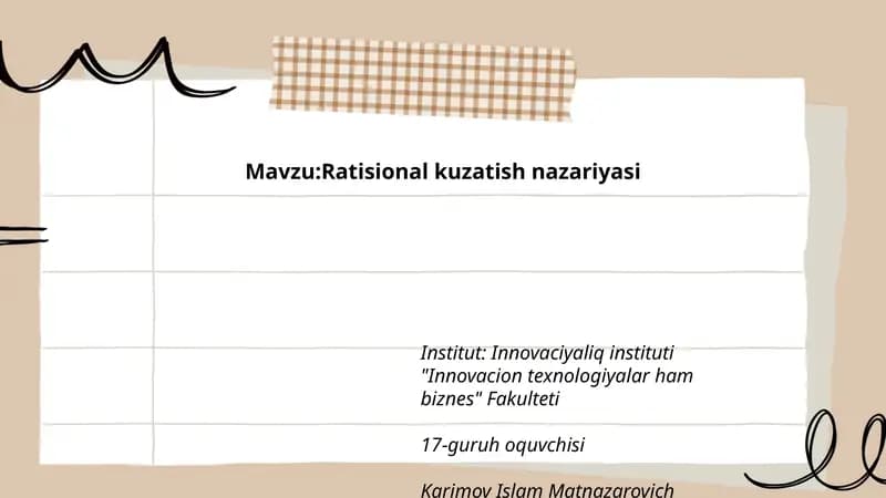 Ratisional kuzatish nazariyasi
