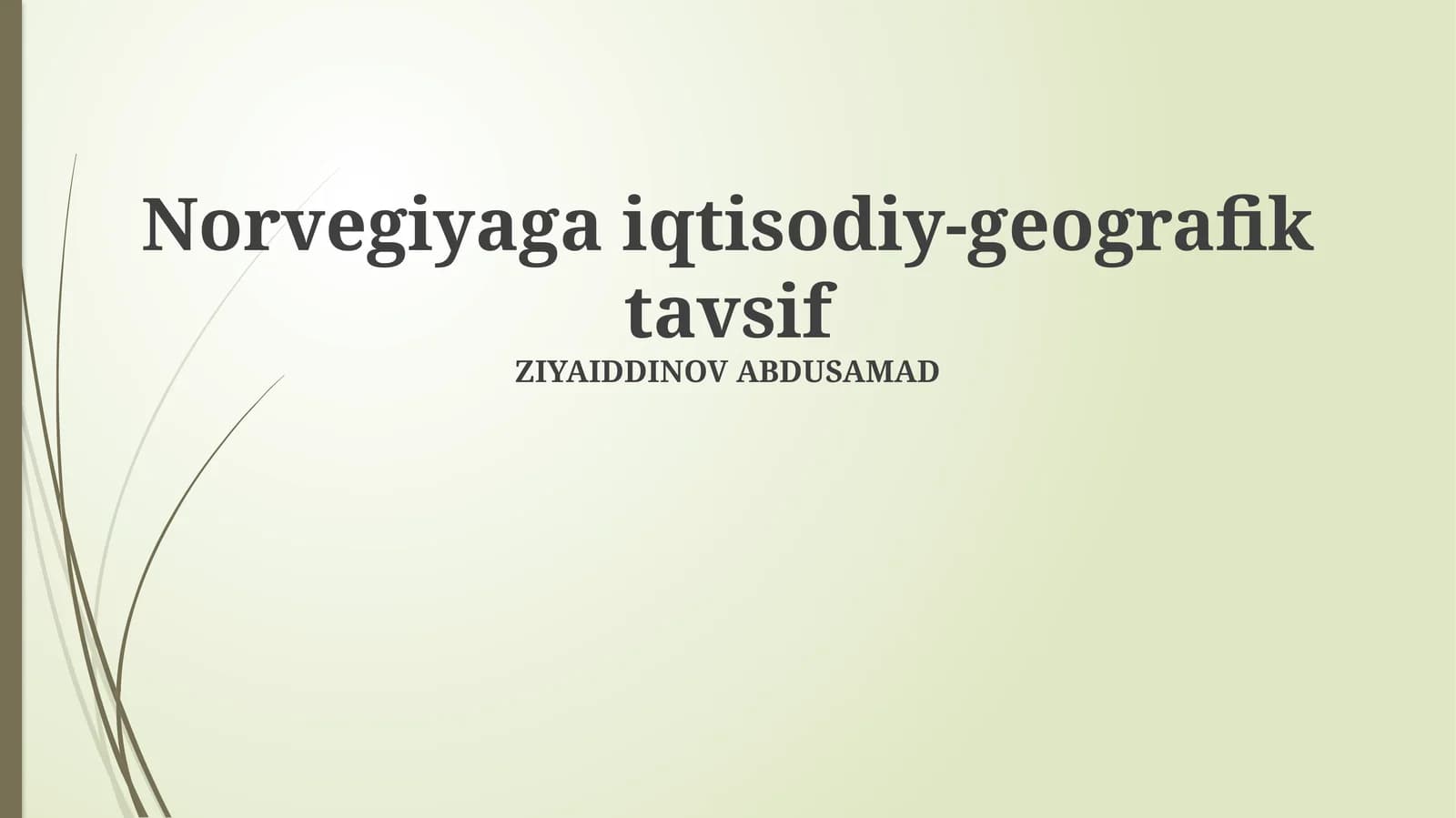 Norvegiyaga iqtisodiy-geografik tavsif