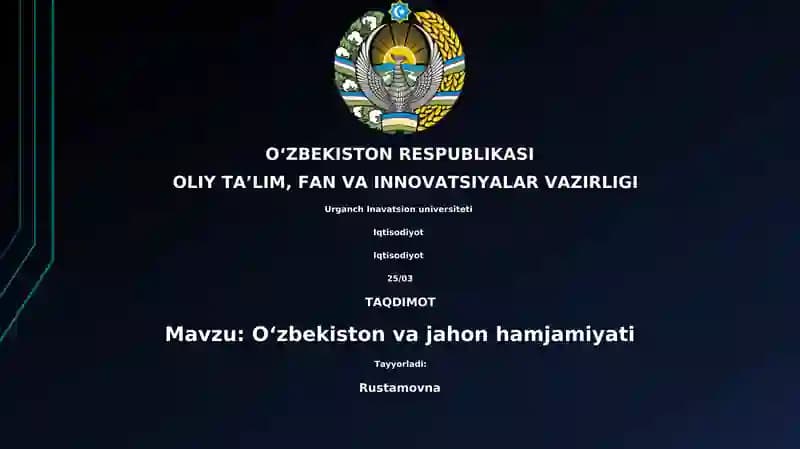 Oʻzbekiston va jahon hamjamiyati