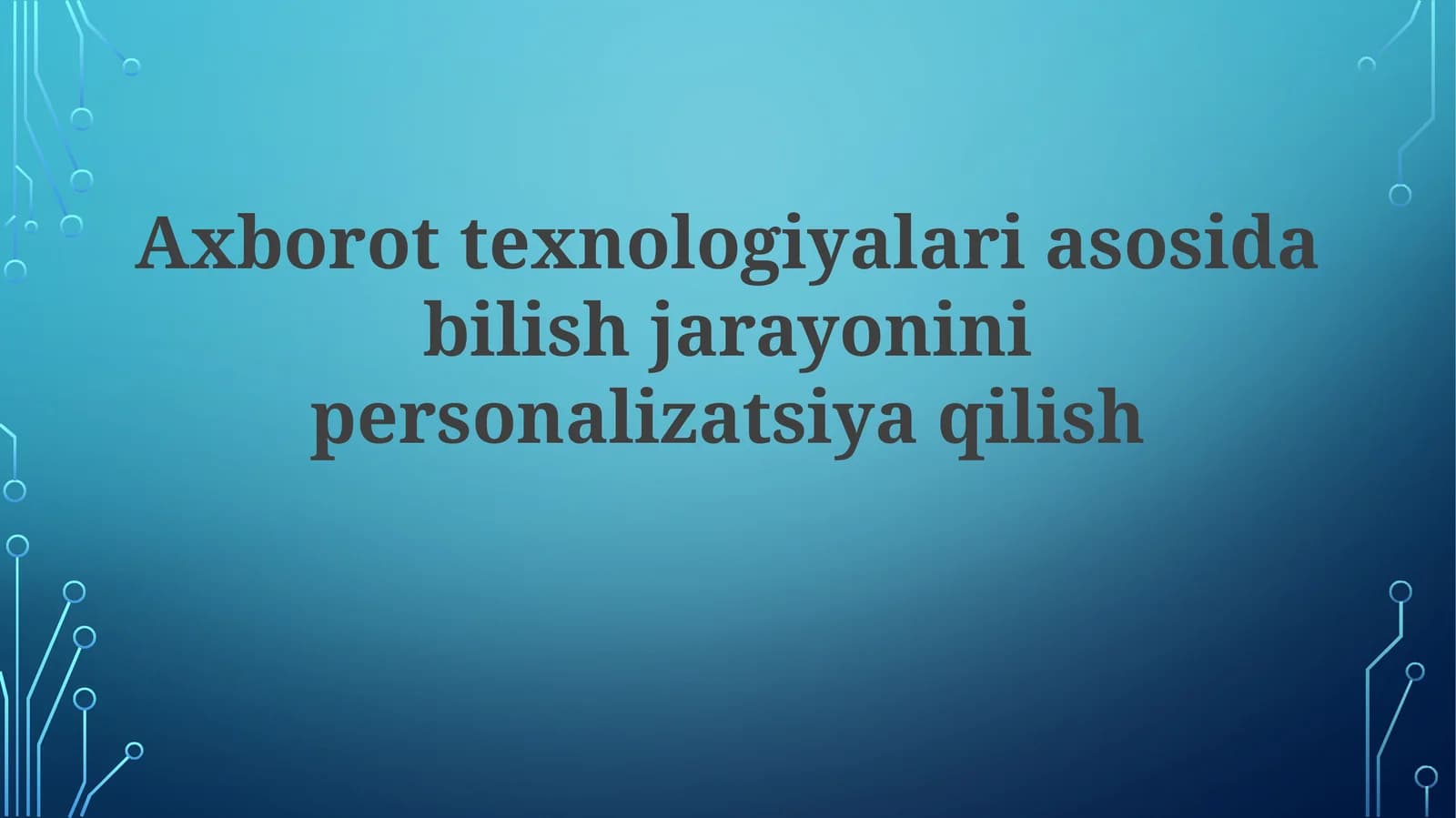 Shaxsiylashtirilgan Ta'limning Kelajagi