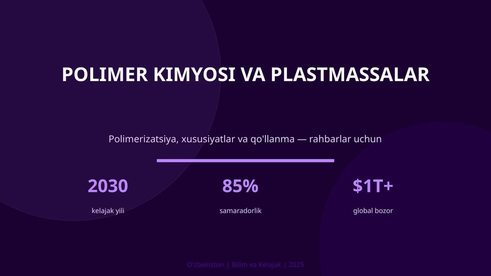 Polimer kimyosi va plastmassalar
