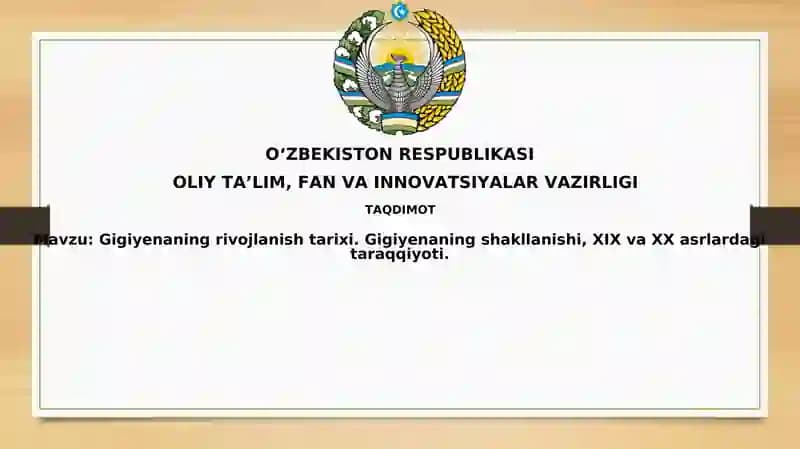Gigiyenaning rivojlanishi tarixi