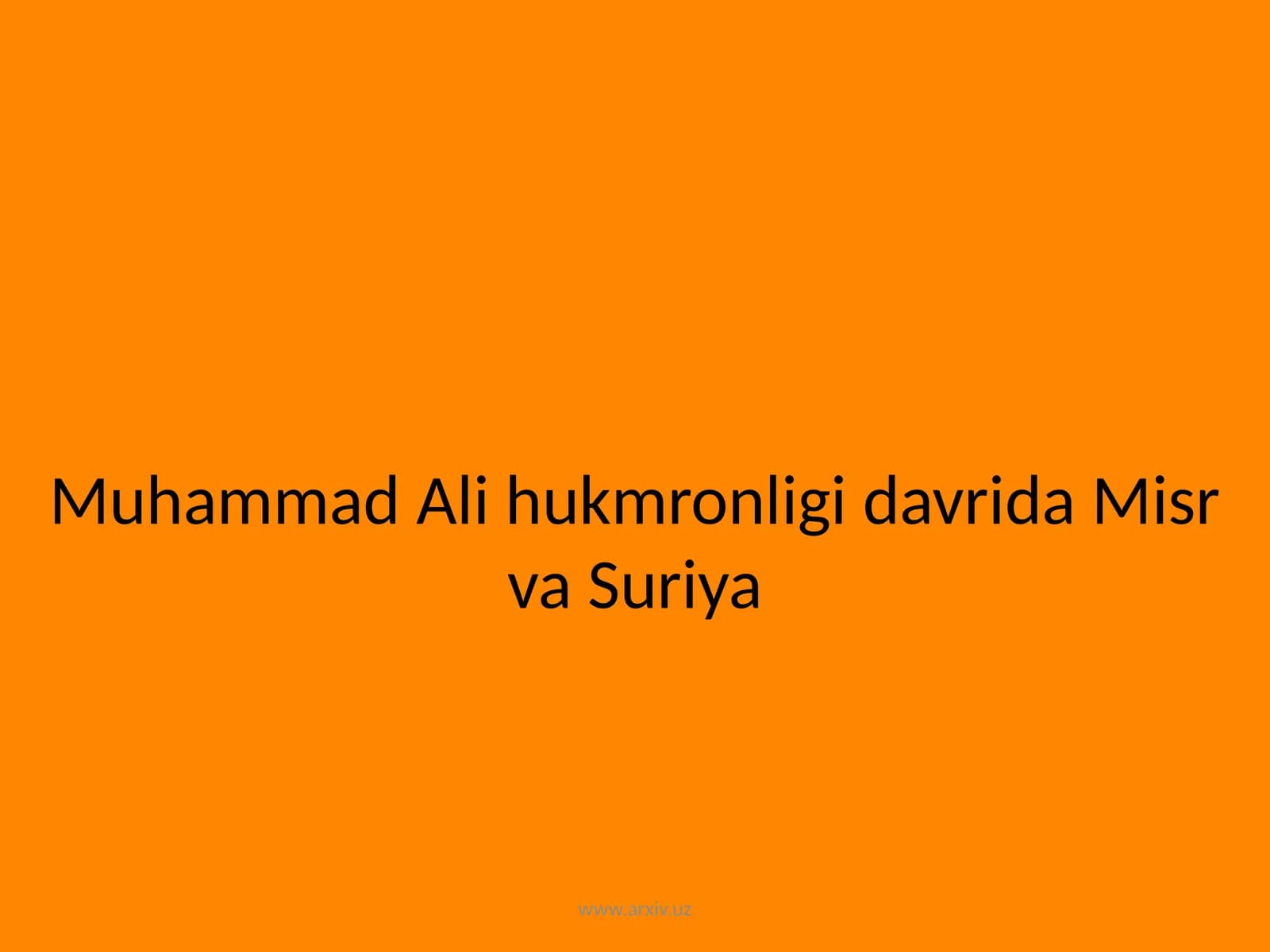 Muhammad Ali hukmronligi davrida Misr va Suriya