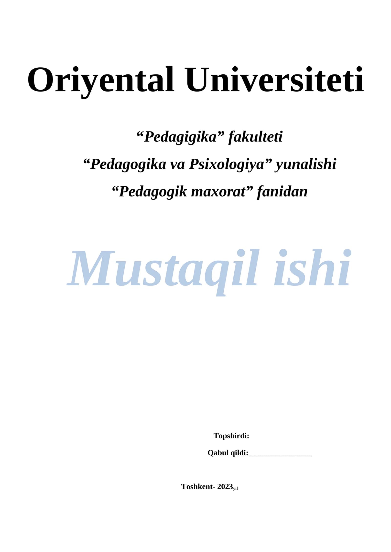 Kreativlikni Individual oshirish.