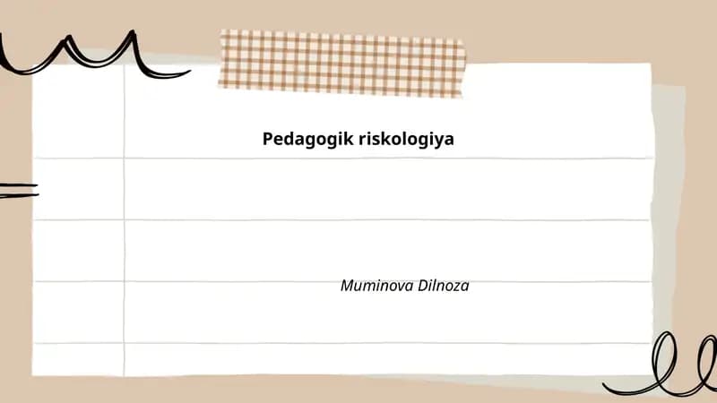 Pedagogik Riskologiya