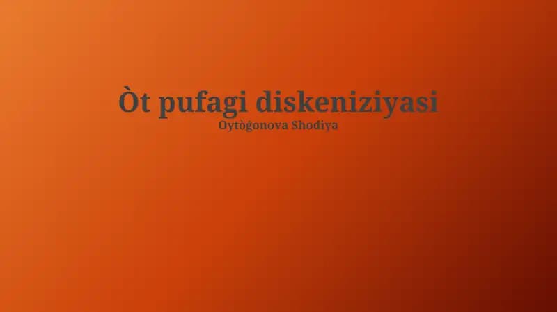 Òt pufagi diskeniziyasi