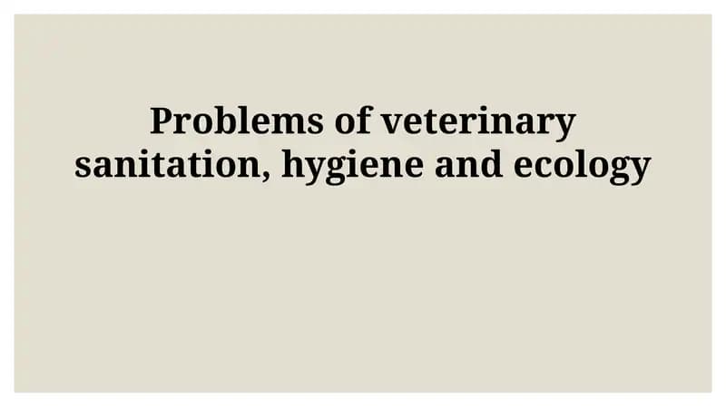 One Health: Interconnectedness of Animal, Human, and Environmental Health