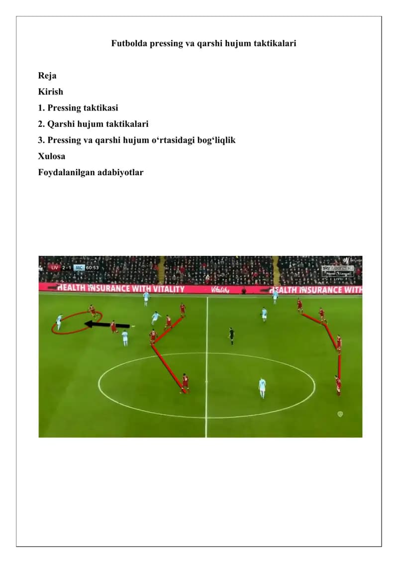 Futbolda pressing va qarshi hujum taktikalari