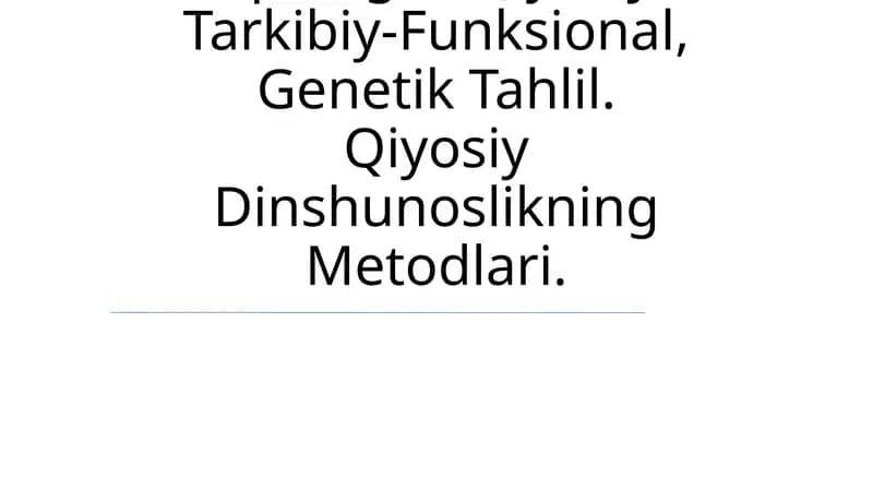 Dinlarni Tadqiq Etish Metodologiyasi