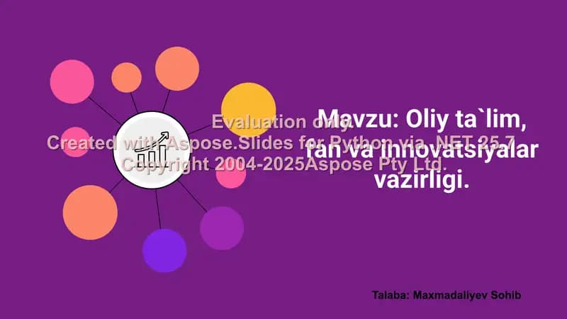 Oliy ta'lim, fan va innovatsiyalar vazirligi taqdimoti