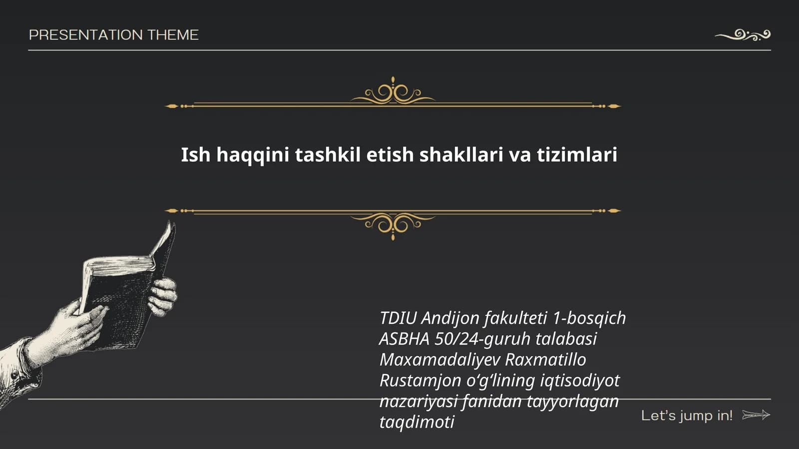 Ish haqqini tashkil etish shakllari va tizimlari
