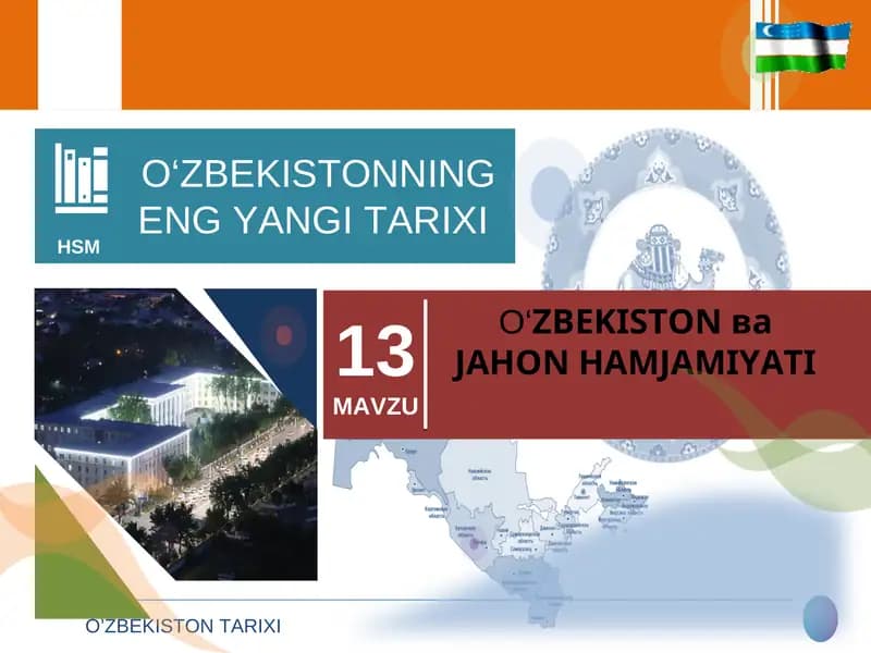 O‘ZBEKISTON ва JAHON HAMJAMIYATI