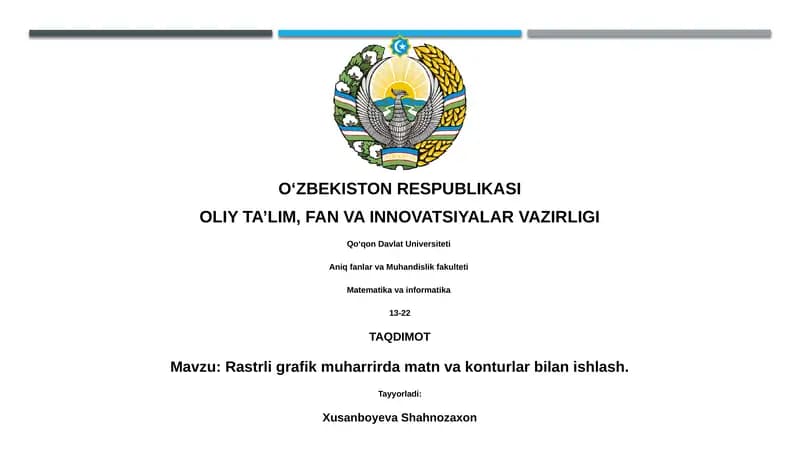 Rastrli grafik muharrirda matn va konturlar bilan ishlash