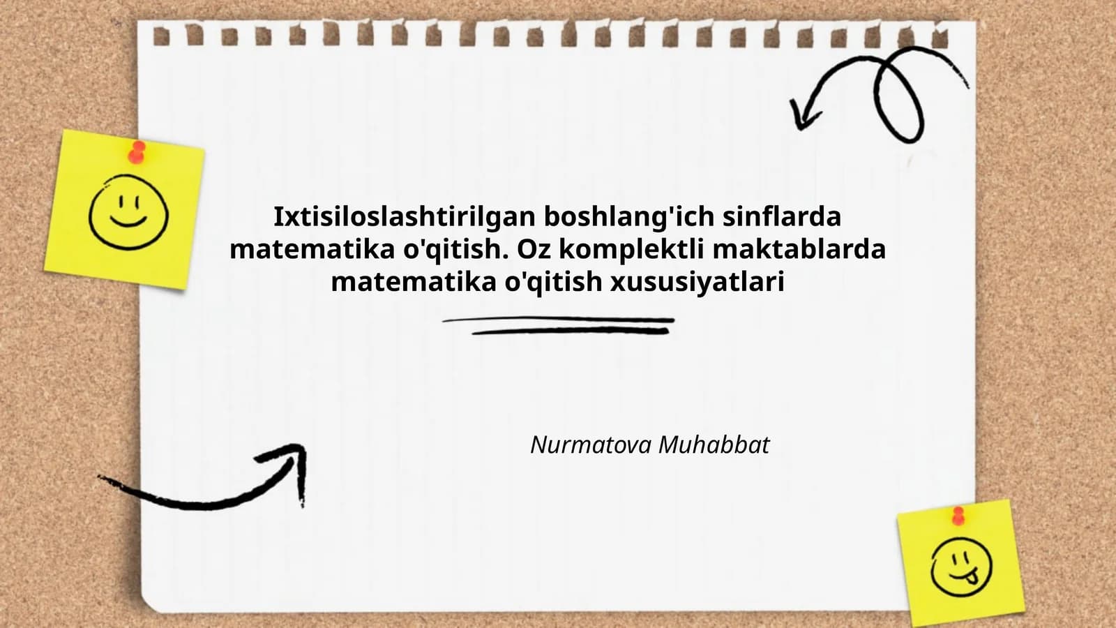Ixtisoslashtirilgan boshlang'ich sinflarda matematika o'qitish