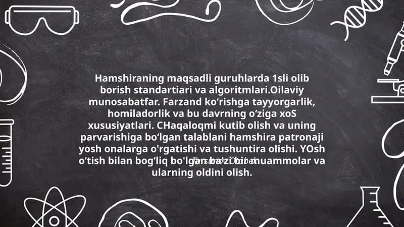 Hamshiraning maqsadli guruhlarda 1-si